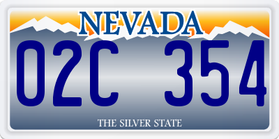 NV license plate 02C354