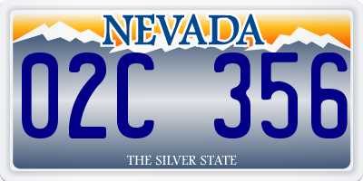 NV license plate 02C356