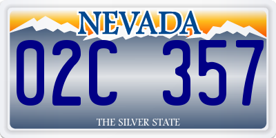 NV license plate 02C357