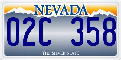 NV license plate 02C358