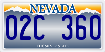 NV license plate 02C360