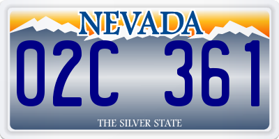 NV license plate 02C361