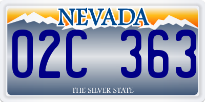 NV license plate 02C363