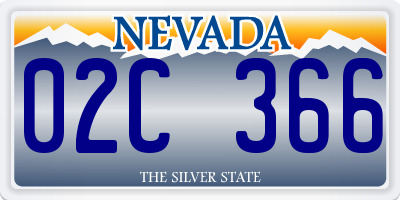 NV license plate 02C366
