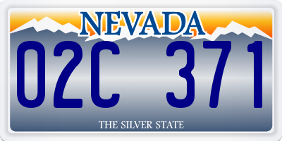 NV license plate 02C371