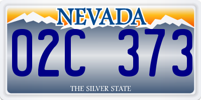 NV license plate 02C373