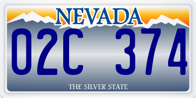 NV license plate 02C374