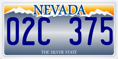 NV license plate 02C375