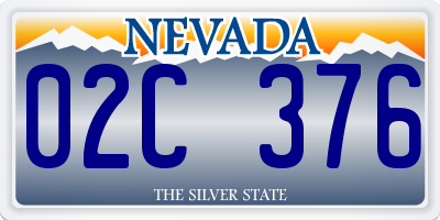NV license plate 02C376