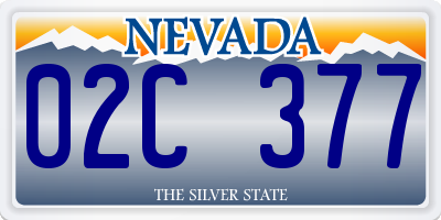 NV license plate 02C377