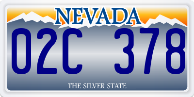 NV license plate 02C378