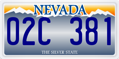 NV license plate 02C381