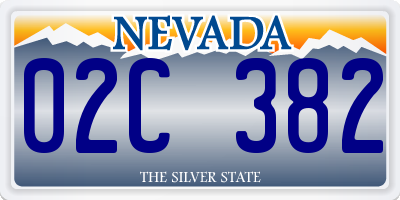 NV license plate 02C382