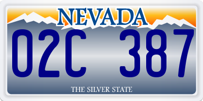 NV license plate 02C387