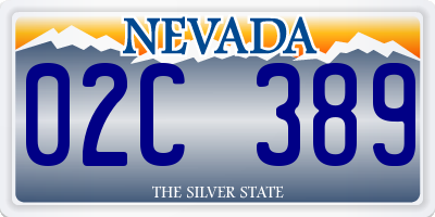 NV license plate 02C389