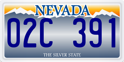 NV license plate 02C391