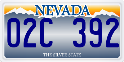 NV license plate 02C392