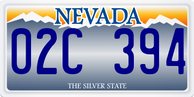 NV license plate 02C394