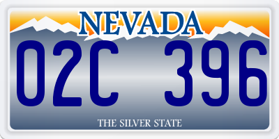 NV license plate 02C396