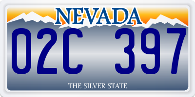 NV license plate 02C397