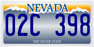 NV license plate 02C398