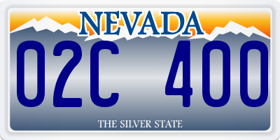 NV license plate 02C400