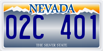 NV license plate 02C401