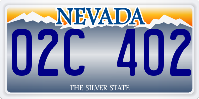 NV license plate 02C402