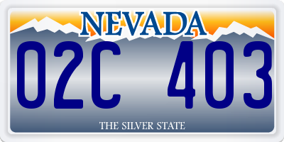 NV license plate 02C403