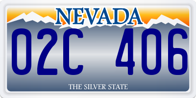 NV license plate 02C406