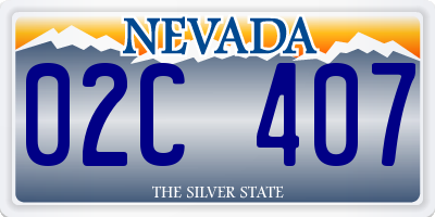 NV license plate 02C407