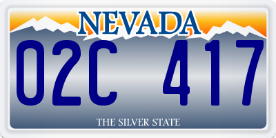 NV license plate 02C417