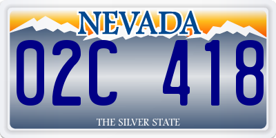 NV license plate 02C418