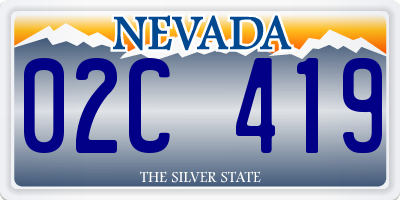 NV license plate 02C419