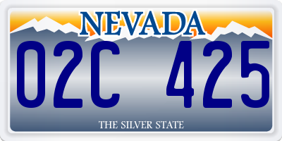 NV license plate 02C425