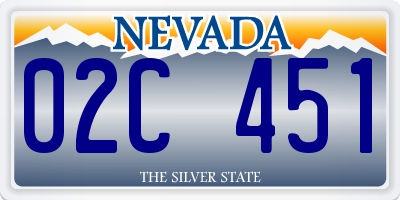 NV license plate 02C451