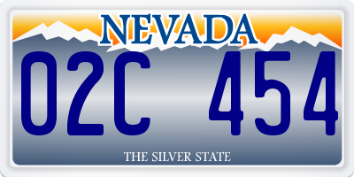 NV license plate 02C454