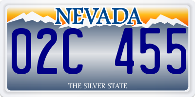 NV license plate 02C455