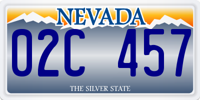 NV license plate 02C457