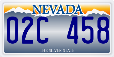 NV license plate 02C458
