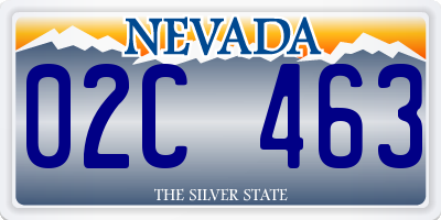 NV license plate 02C463