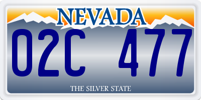 NV license plate 02C477