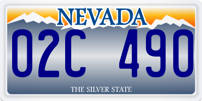 NV license plate 02C490