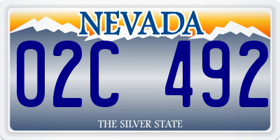 NV license plate 02C492