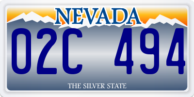 NV license plate 02C494