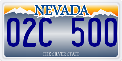 NV license plate 02C500
