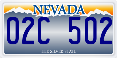 NV license plate 02C502