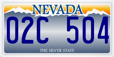 NV license plate 02C504