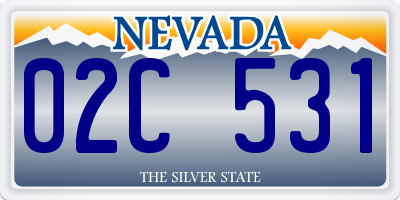 NV license plate 02C531