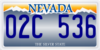 NV license plate 02C536